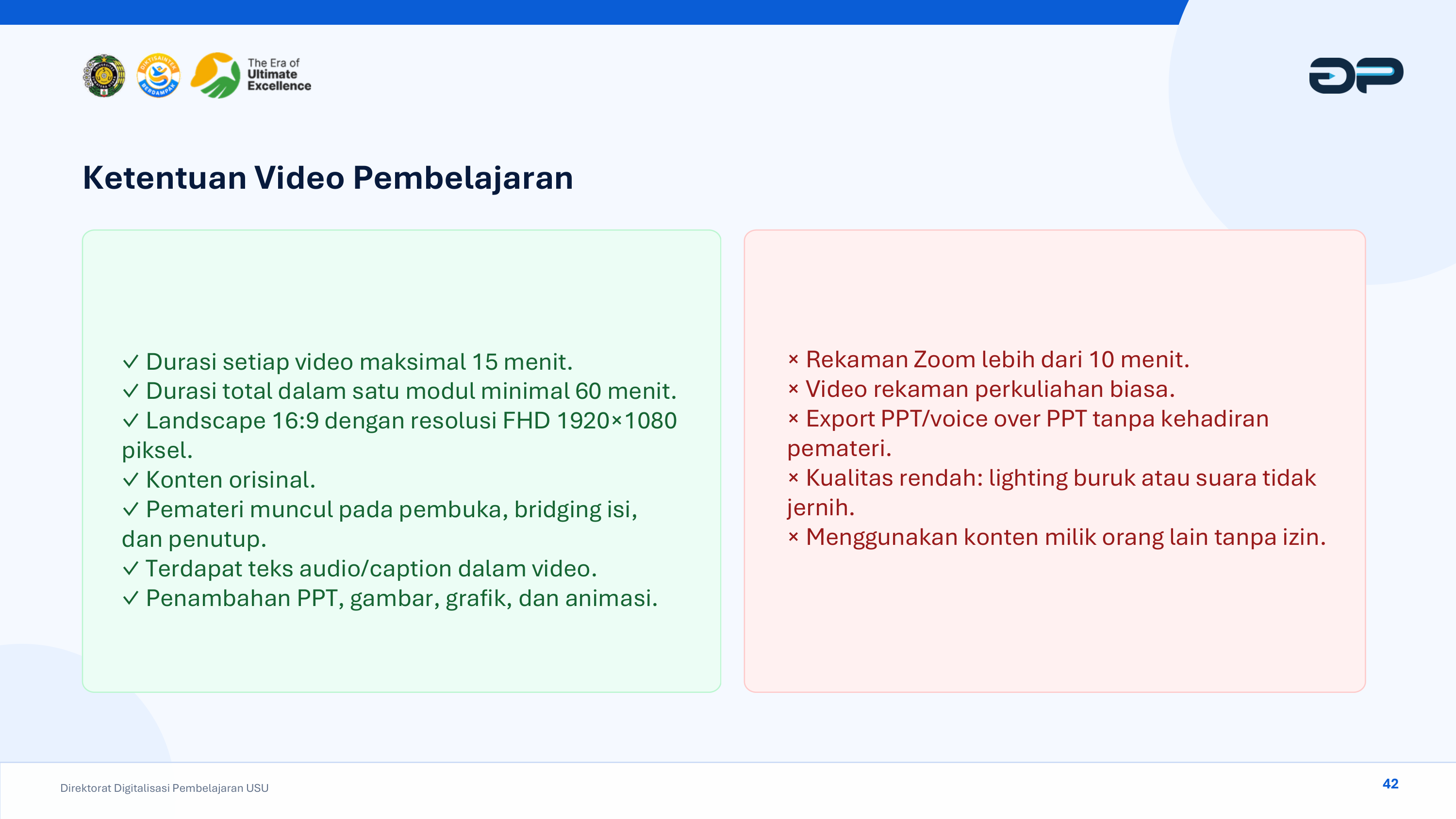 Ketentuan Durasi Video Ajar MOOC