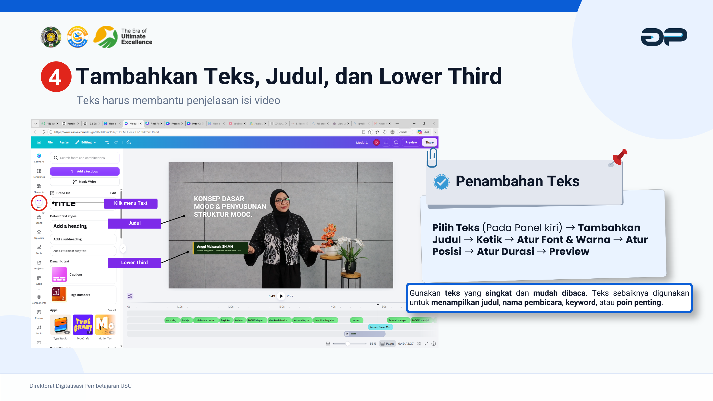 Membuat Lower Third Identitas Pengajar