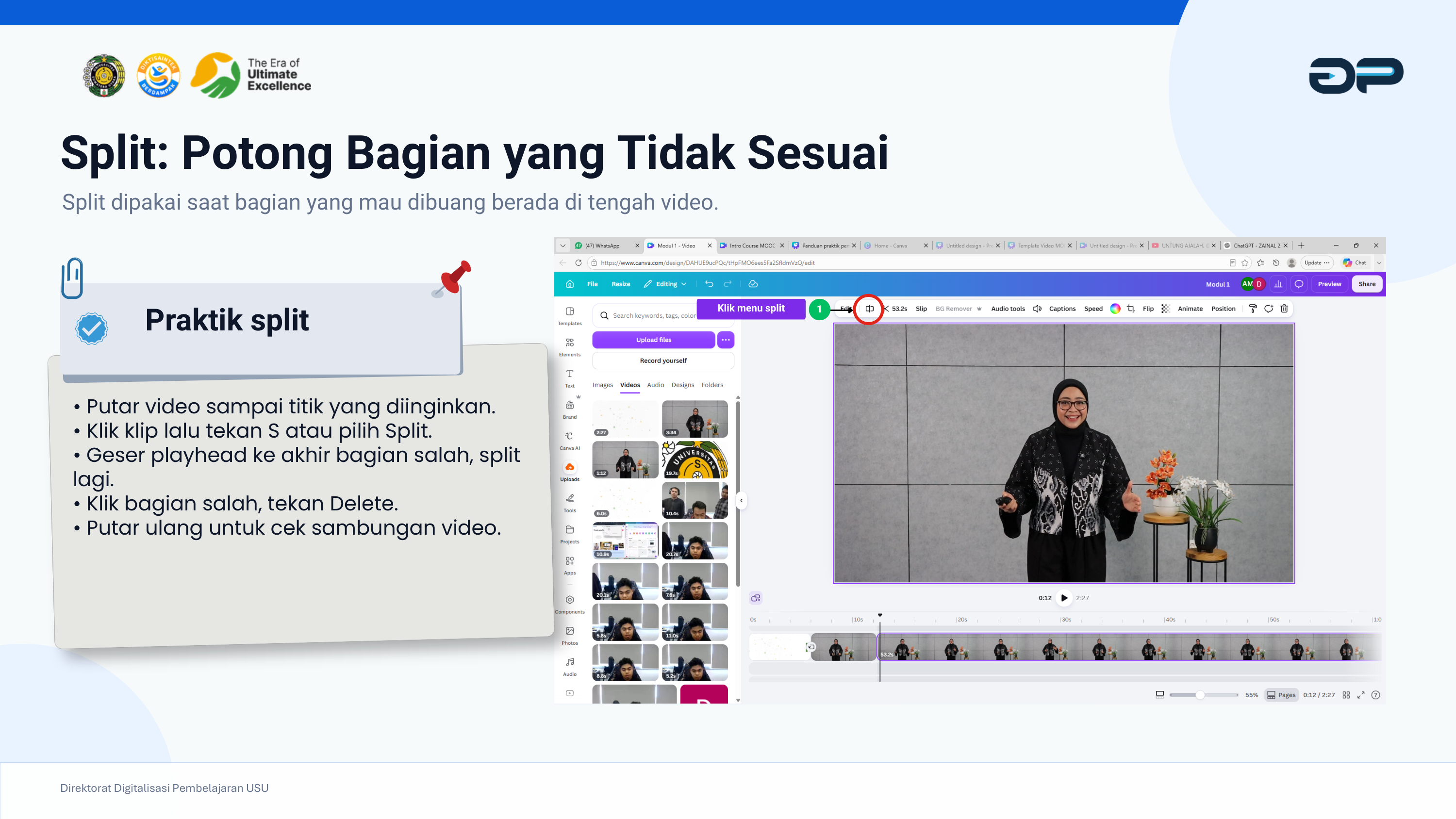 Fitur Split Menggunakan Tombol Keyboard S