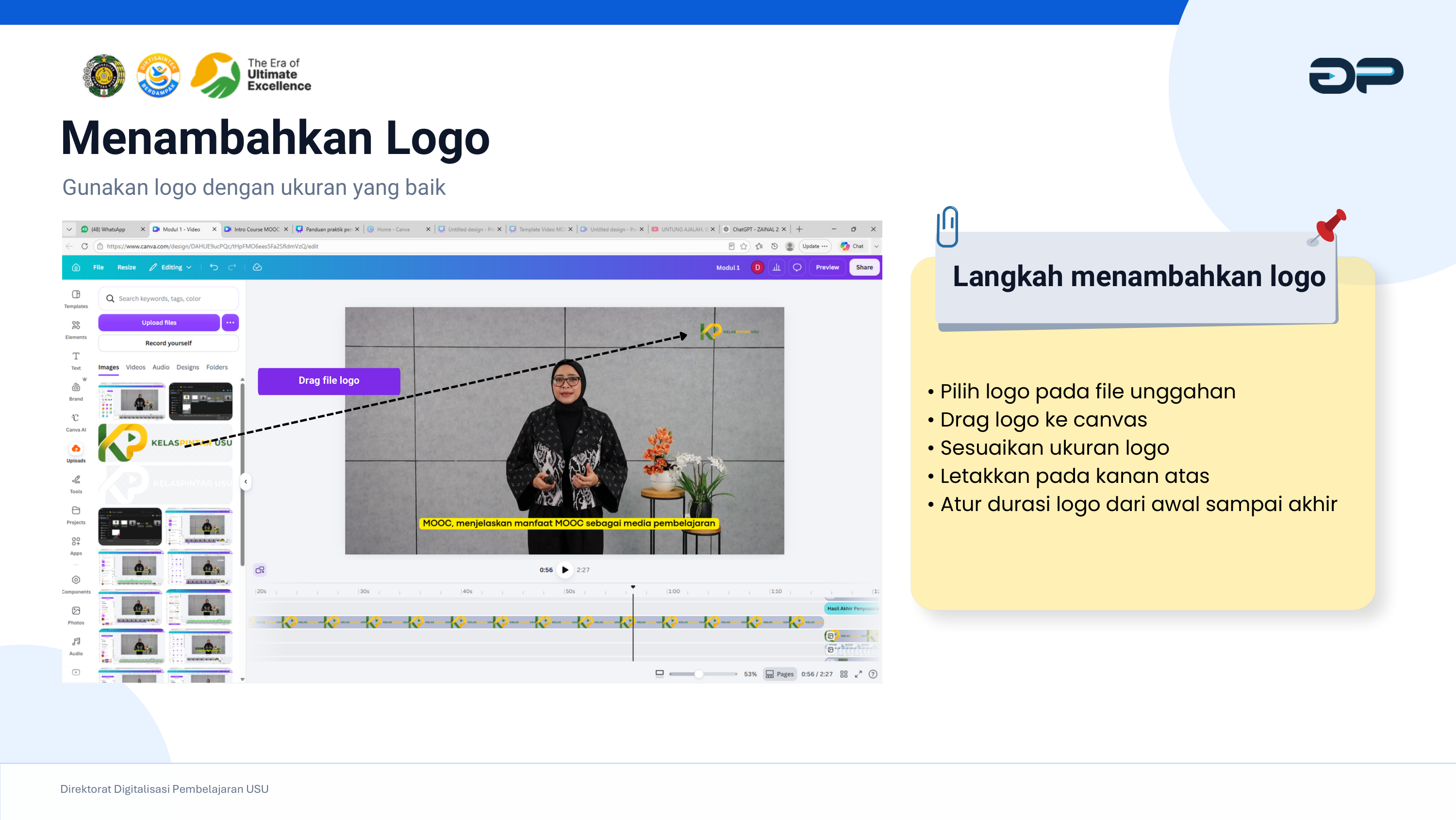 Menambahkan Logo USU pada Canva Video