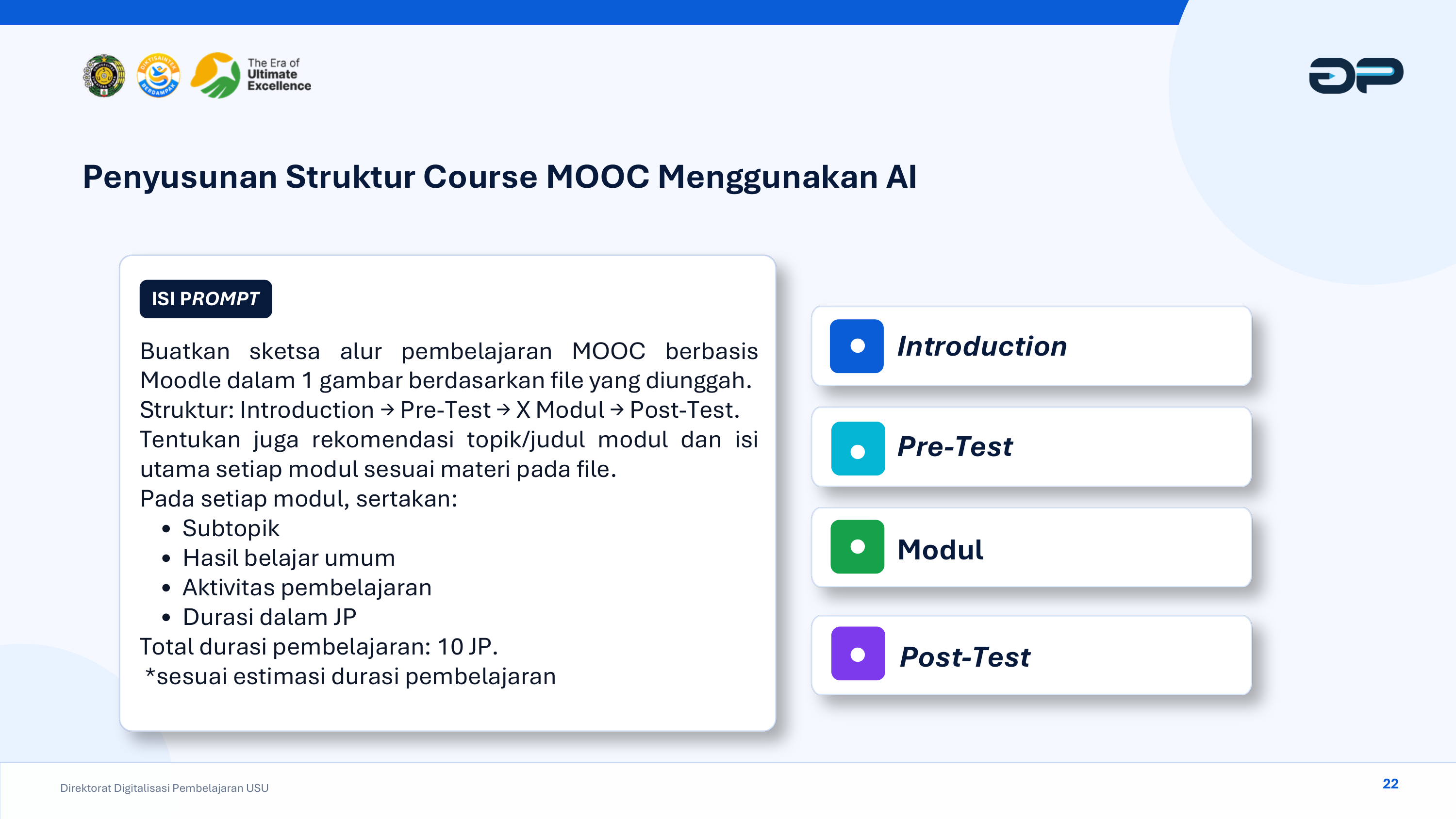 Panduan Formulasi Prompt Perancangan Struktur MOOC