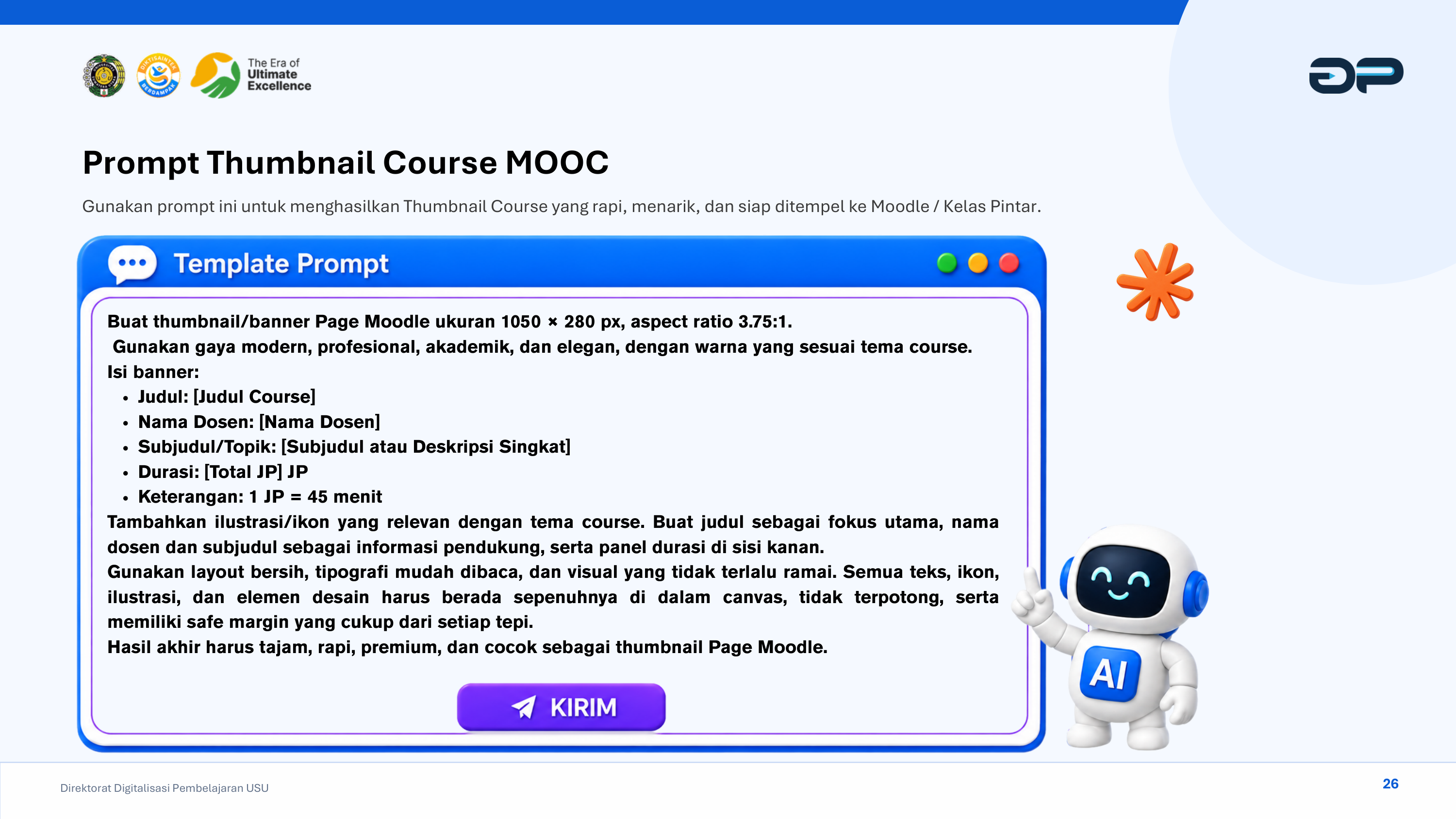 Panduan Prompt Canva: Standar Banner Header Course (1050 × 280 px)