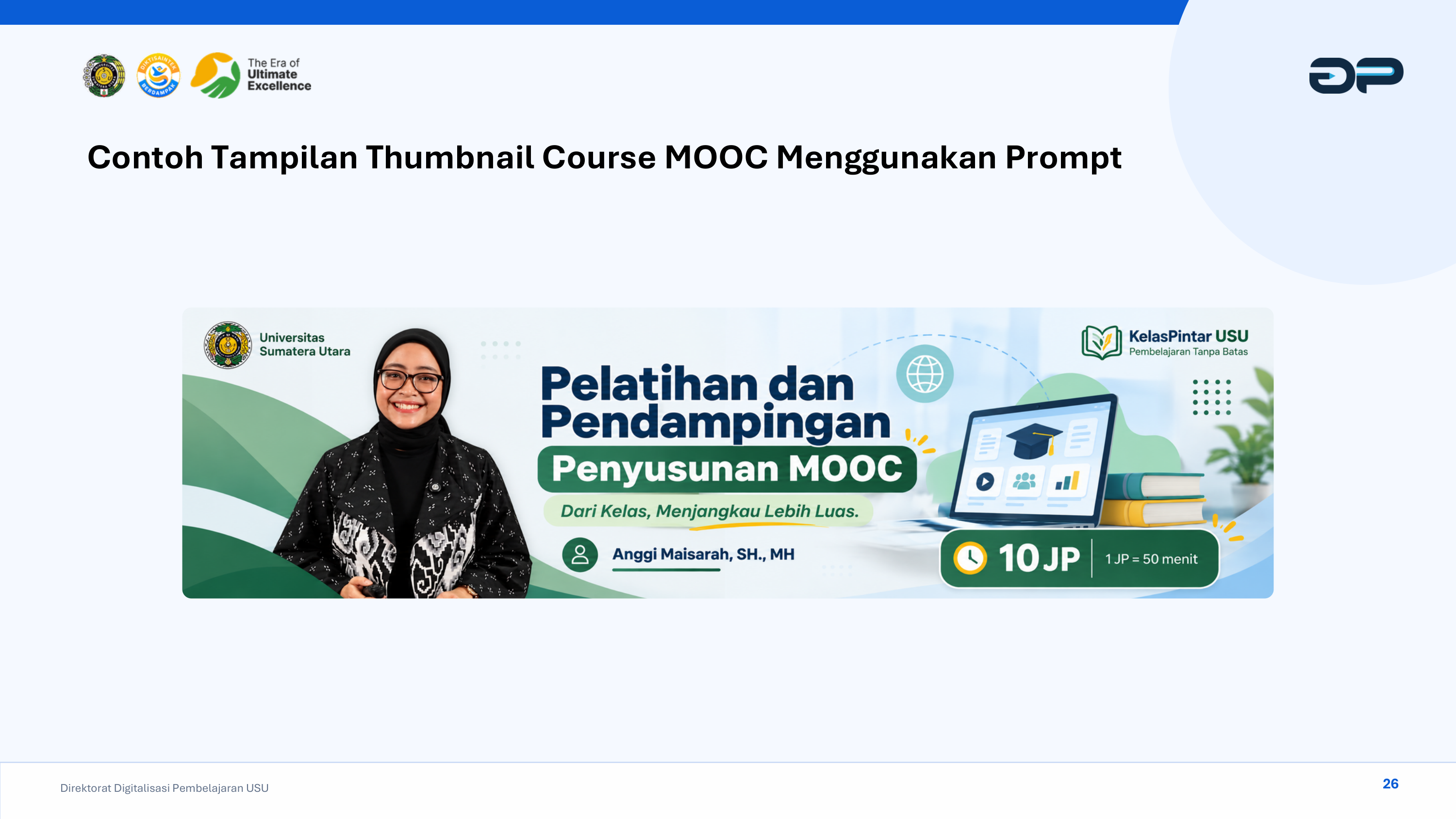 Contoh Referensi Desain: Banner Pemateri Berlogo Resmi USU (1050 × 280 px)
