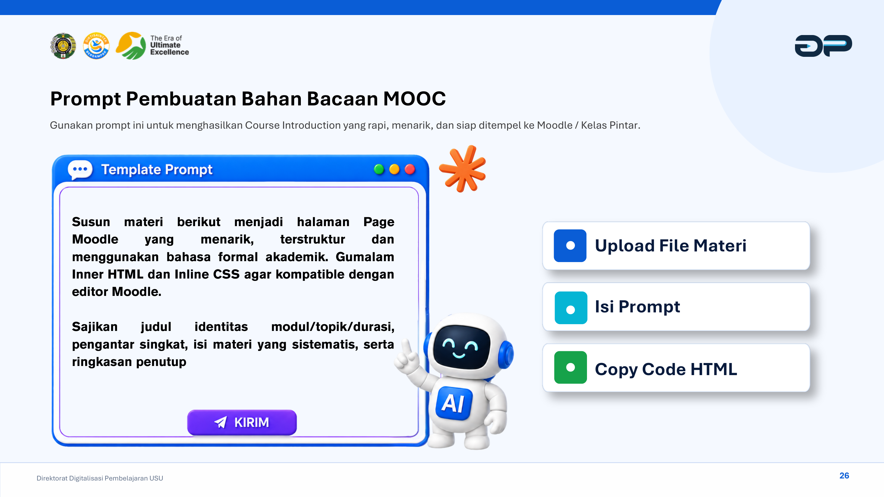 Panduan Prompt AI: Pembuatan Bahan Bacaan Interaktif Page Moodle